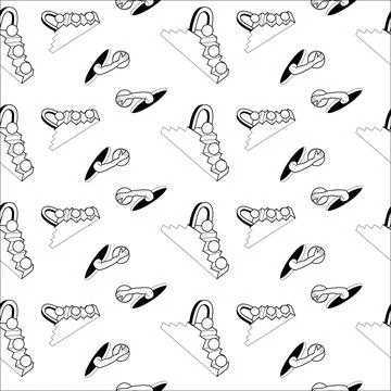 Surrealism elements pattern with abstract greek ancient sculptures Stock Illustration