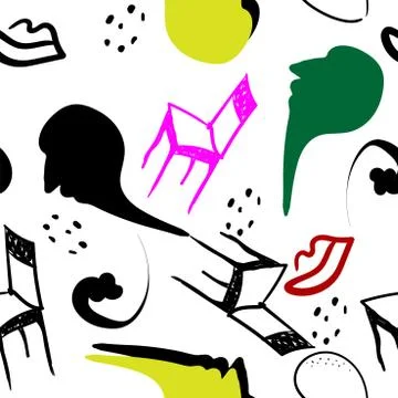 Surrealism stylized seamless pattern Stock Illustration