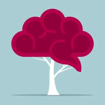 Surrealist concept design, brain at the tree end. Stock Illustration