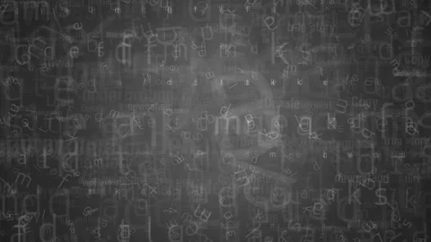 Surrealistic Alphabet Letters Floating on a Gray Gradient Video stock 302887608