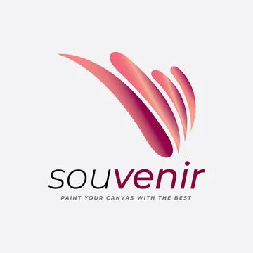 Surrealistic Art and V Pattern Logo Stock Illustration