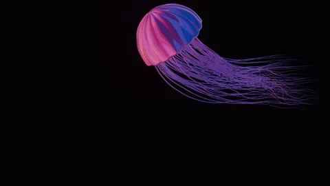 A surrealistic composition featuring a jellyfish with tentacles that transfor Stock Illustration