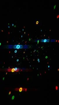 Surrealistic Neon Binary Code in Motion.. Illustrazione stock