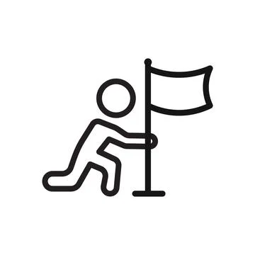 Surrender, capitulate, give up icon Black line art vector logo Ilustração Stock