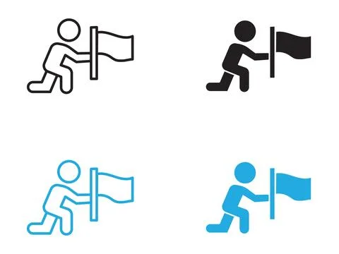 Surrender, capitulate, give up icon black and white vector outline sign Ilustração Stock