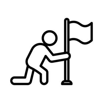 Surrender, capitulate, give up icon linear logo mark in black and white Ilustração Stock