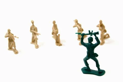 Surrender concept - army men Stock Photos