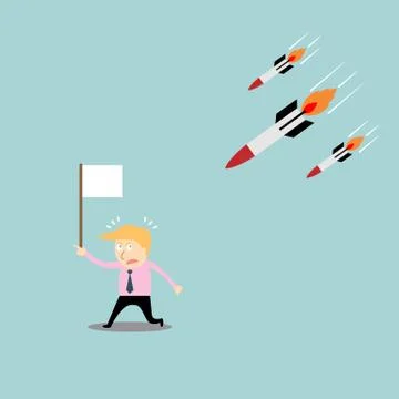 Surrender missile attack. Stock Illustration