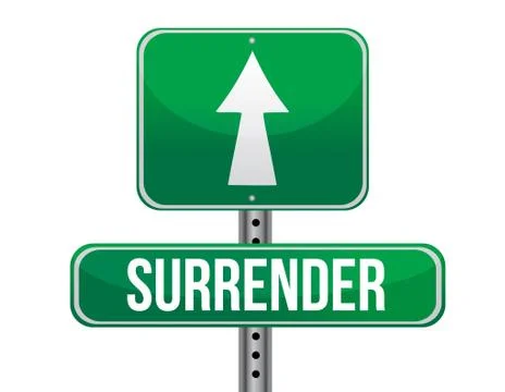 Surrender road sign illustration design over a white background Ilustração Stock