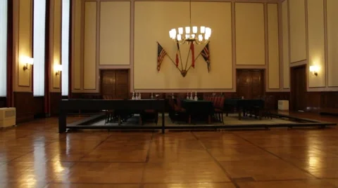 The surrender room in the German-Russian Museum "Berlin-Karlshorst" Stock Footage 40315195