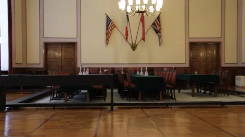 The surrender room in the German-Russian Museum "Berlin-Karlshorst" Stock Footage 40315342