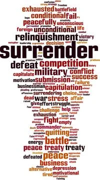 Surrender word cloud Stock Illustration