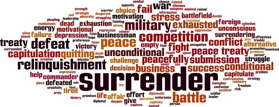Surrender word cloud Stock Illustration
