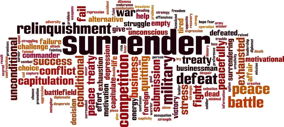 Surrender word cloud Stock Illustration