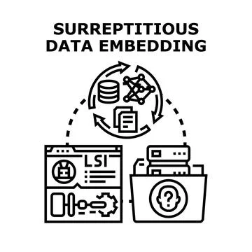 Surreptitious data embedding for hidden information Stock Illustration