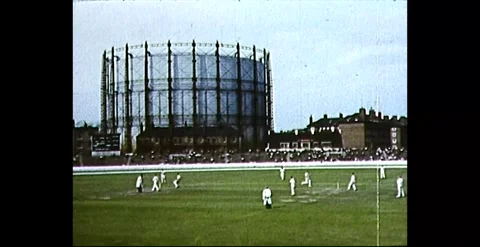 Surrey County Cricket Ground: Cricket Players and Spectators (1959) Stock Footage 258813060
