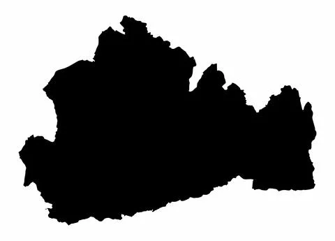 Surrey county silhouette map Stock Illustration