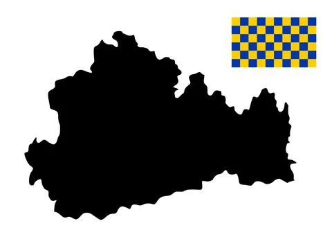 Surrey map flag vector silhouette illustration isolated. Stock Illustration