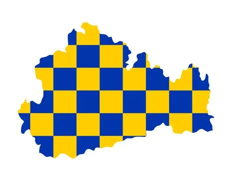 Surrey map flag vector silhouette illustration isolated. Stock Illustration