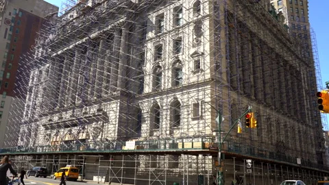 Surrogate's Courthouse in Lower Manhattan under maintenance. Stock Footage 336271723