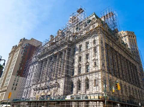 Surrogate's Courthouse in Lower Manhattan under maintenance. Stock Photos