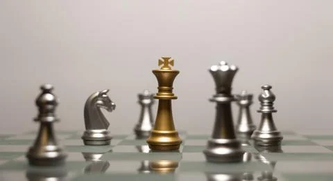 Surrounded King Chess Stock Photos