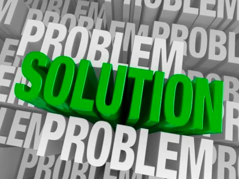 Surrounded by problems, a solution emerges Stock Illustration