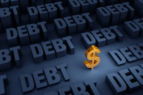 Surrounded By Rising Debt Illustrazione stock