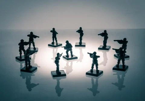 Surrounded soldier Stock Photos