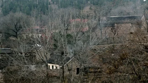 The surrounding environment of the remote village during the day Stock Footage 276517945