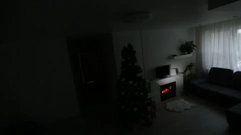 The surveillance camera captured as a thief breaks the apartment christmas Stock Footage 152929724