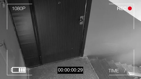 Surveillance camera caught the robber in a mask with a knife Stock Footage 75314070