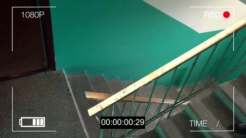 Surveillance camera caught the robber in a mask with a crowbar Stock Footage 77229509