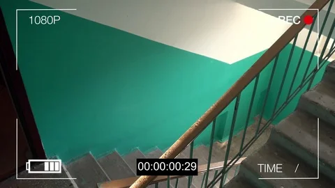 Surveillance camera caught the robber in a mask running off with a bag of loot Stock Footage 77229804