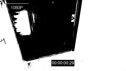 Surveillance camera caught the robber in a mask with a knife threshold effect Stock-Footage 83722842