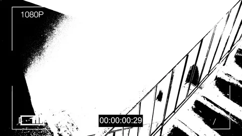 Surveillance camera caught the robber in a mask running off with a bag of loot Stock Footage 83722886