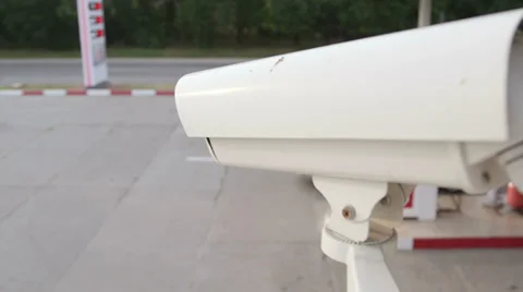 Surveillance camera on corner Stock Footage 27496328