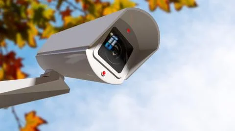 Surveillance camera in the daytime Stock Illustration
