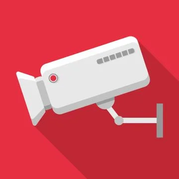 Surveillance camera flat design icon symbol vector Stock Illustration