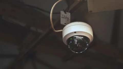 Surveillance camera, hidden surveillance camera at the enterprise Stock Footage 244235756