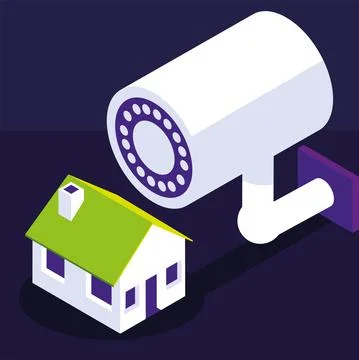 Surveillance camera house Stock Illustration