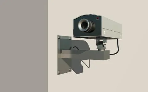 Surveillance camera on a house wall Stock Illustration