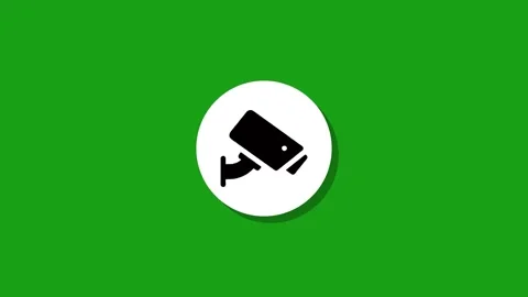 Surveillance camera icon animation on bright green screen for video product.. Stock Footage 327762600