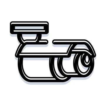 Surveillance camera icon detecting security risks Stock Illustration