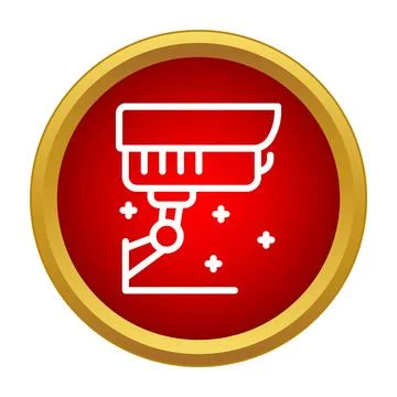 Surveillance camera icon detecting security breaches and monitoring areas Stock Illustration