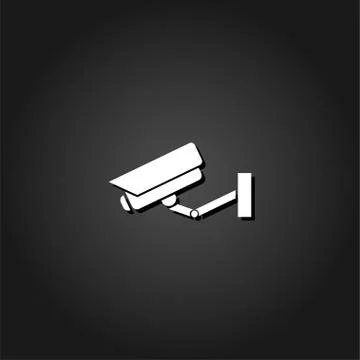 Surveillance Camera icon flat Stock Illustration
