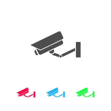 Surveillance Camera icon flat Stock Illustration