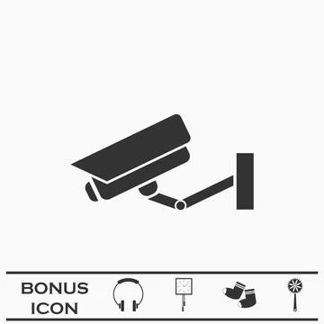 Surveillance Camera icon flat Illustrazione stock