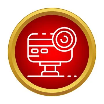 Surveillance camera icon indicating security and monitoring Stock Illustration