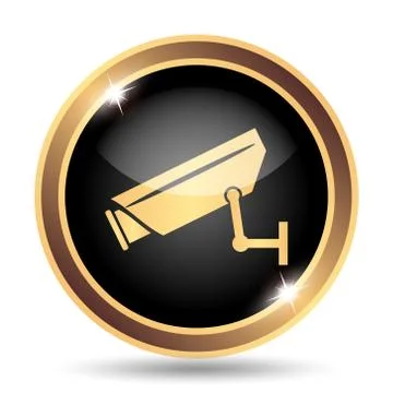 Surveillance camera icon. Internet button on white background.. Stock Illustration